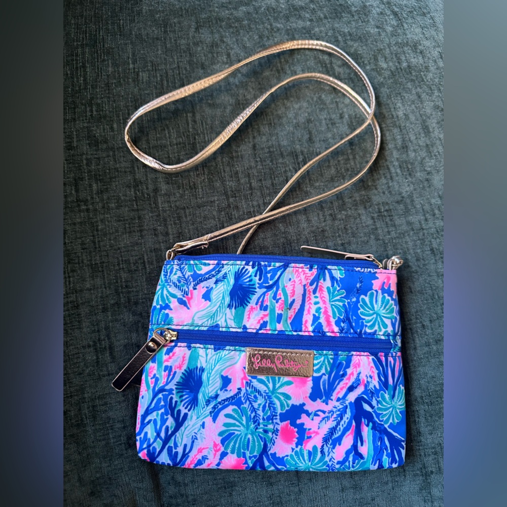 Lilly Pulitzer Vibrant Blue and Pink Crossbody Bag